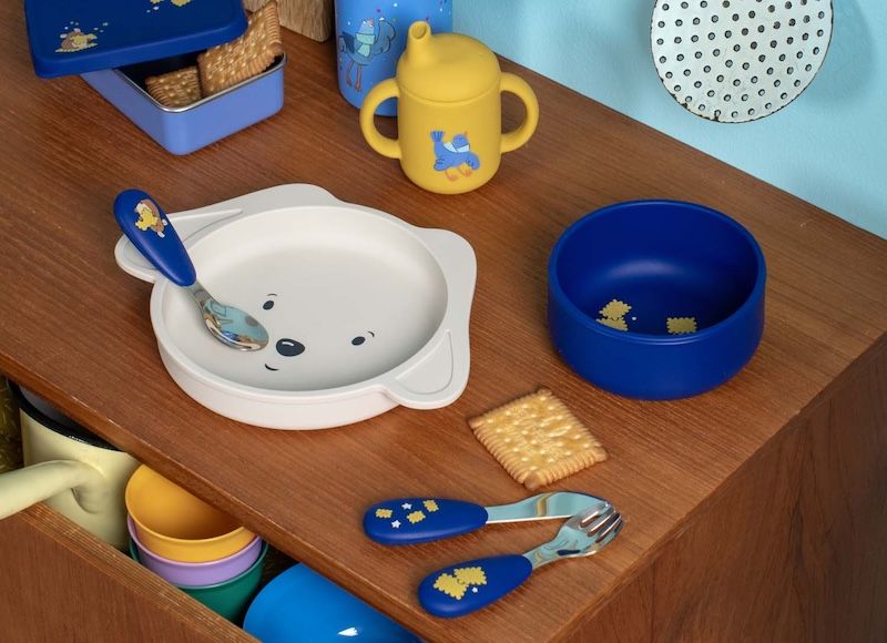 Set de vaisselle en silicone pour les repas de bébé